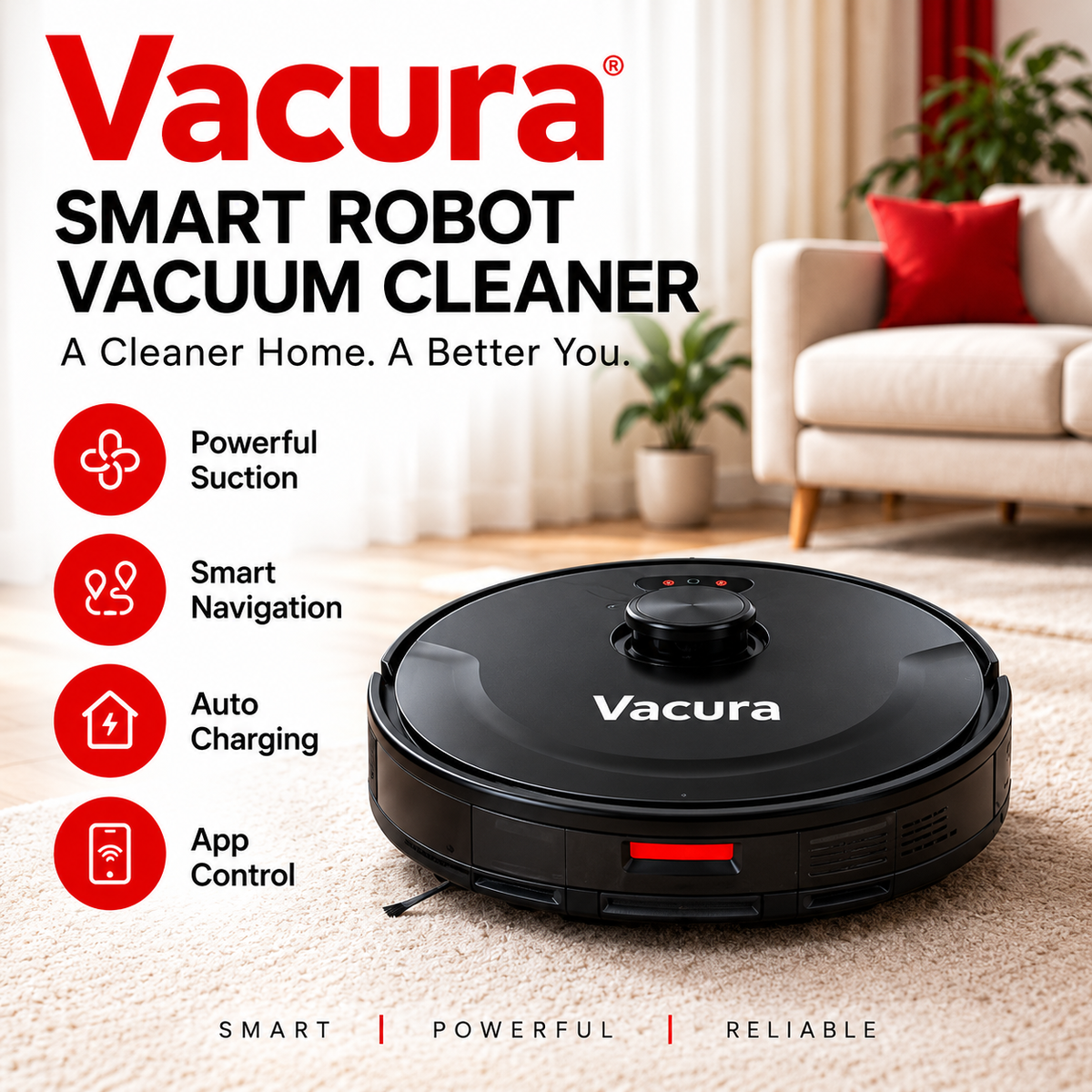 Vacura Smart Robot Vacuum Cleaner